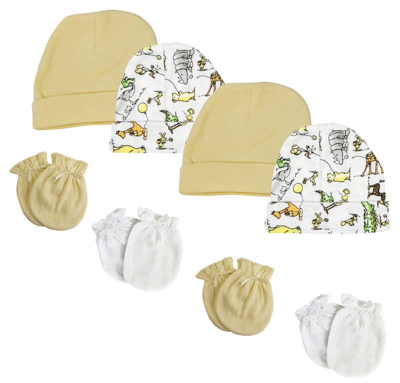 Baby Boy, Baby Girl, Unisex Infant Caps And Mittens (pack Of 8) Nc_0307 - GreatEagleInc