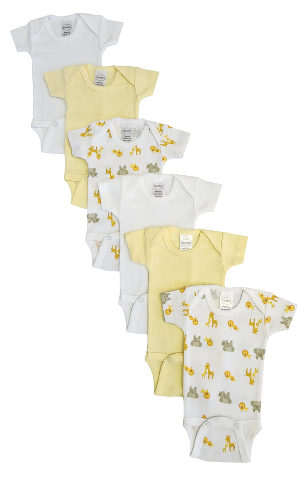 Baby Boy, Baby Girl, Unisex Short Sleeve Onezies Variety (pack Of 6) Nc_0237 - GreatEagleInc