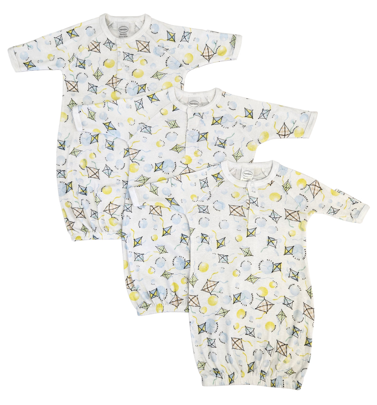 Unisex Newborn Baby 3 Piece Gown Set Nc_0841 - GreatEagleInc