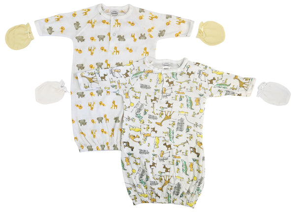 Unisex Newborn Baby 4 Piece Gown Set Nc_0755 - GreatEagleInc