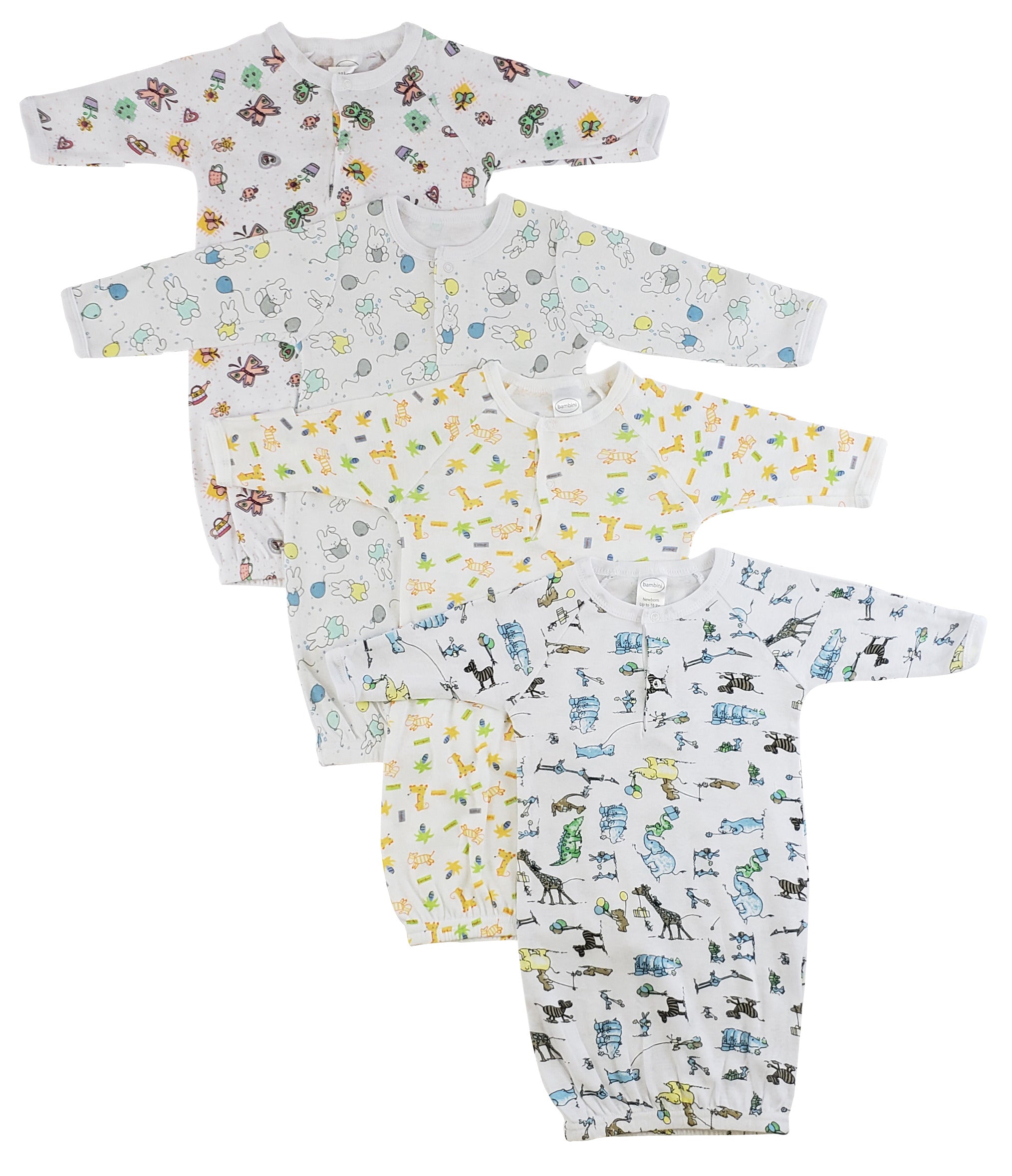 Girls Print Infant Gowns - 4 Pack Cs_0086 - GreatEagleInc