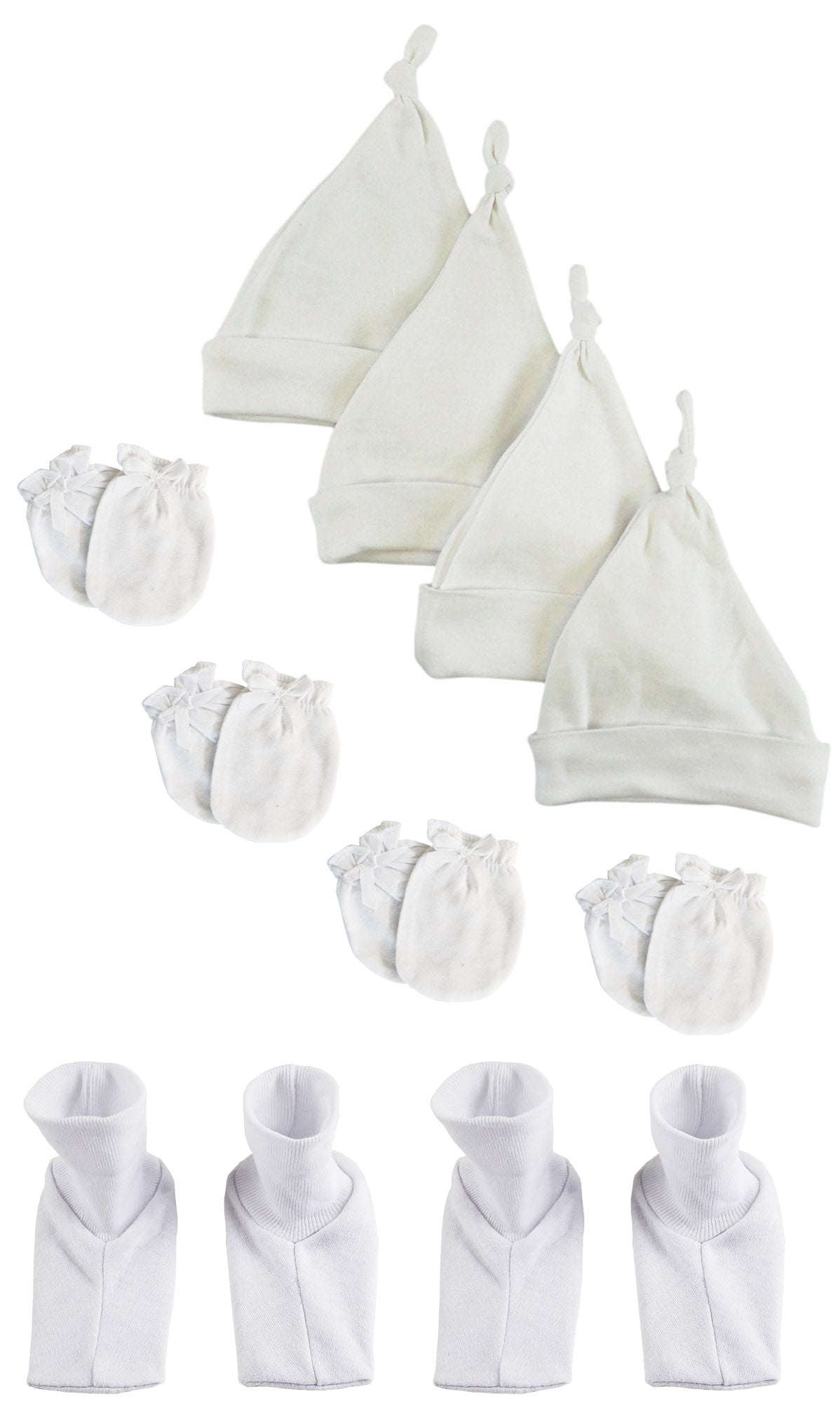 Unisex Knotted Caps , Booties And Mittens - 10 Piece Set Nc_0943 - GreatEagleInc