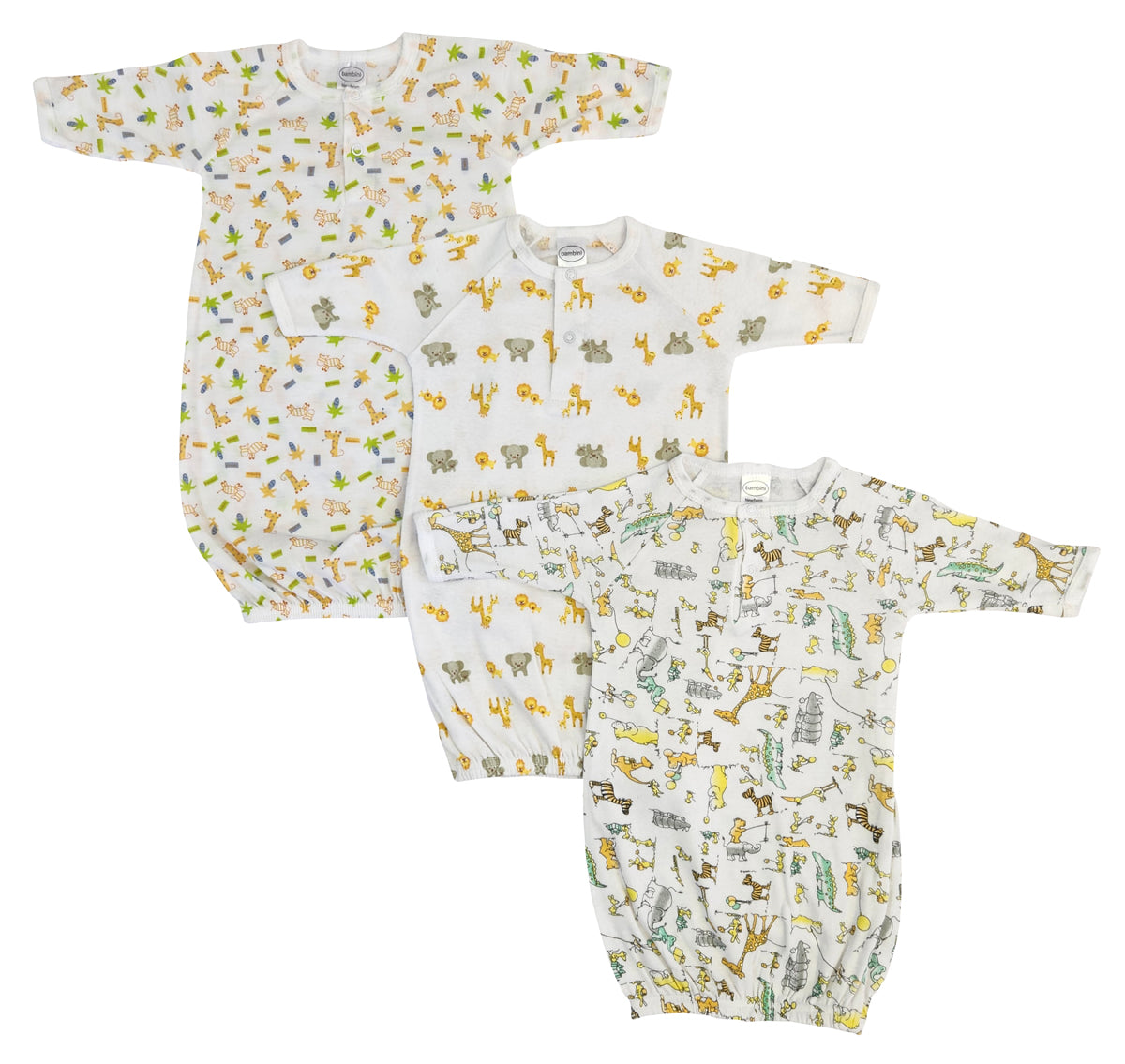 Unisex Newborn Baby 3 Piece Gown Set Nc_0738 - GreatEagleInc
