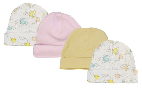 Girls Baby Caps (pack Of 4) Nc_0268 - Infant Wear