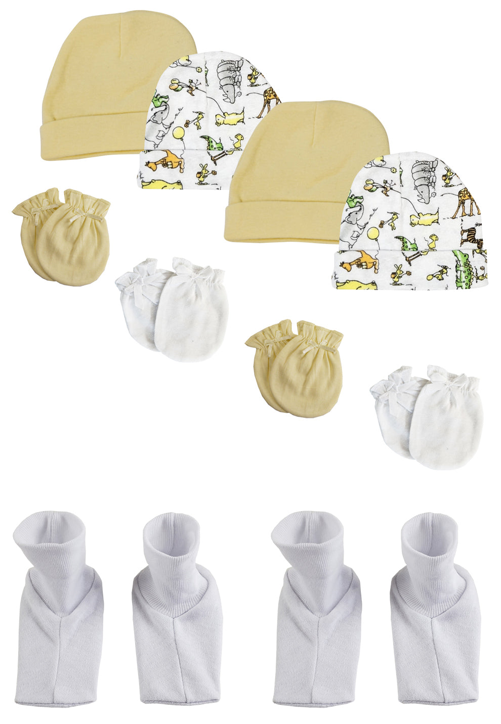 Baby Boy, Baby Girl, Unisex Infant Caps, Booties And Mittens (pack Of 10) Nc_0308 - GreatEagleInc