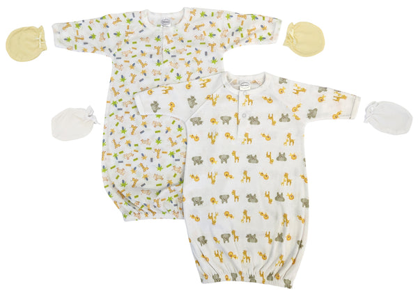 Unisex Newborn Baby 4 Piece Gown Set Nc_0761 - GreatEagleInc