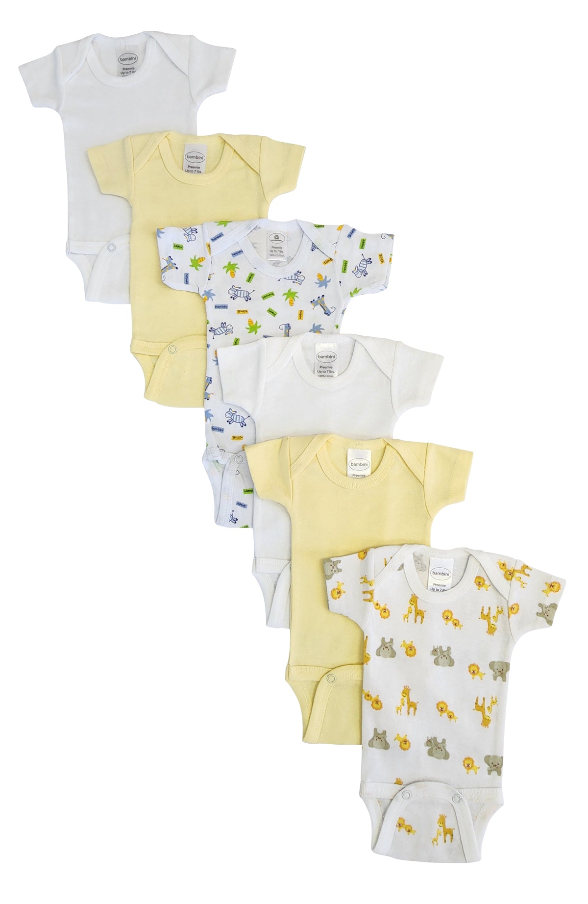 Baby Boy, Baby Girl, Unisex Short Sleeve Onezies Variety (pack Of 6) Nc_0233 - GreatEagleInc