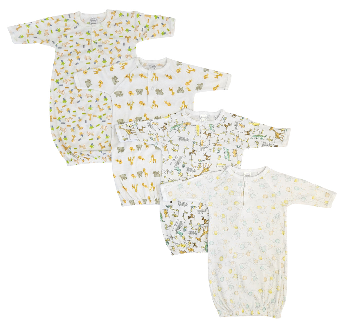 Unisex Newborn Baby 4 Piece Gown Set Nc_0740 - GreatEagleInc