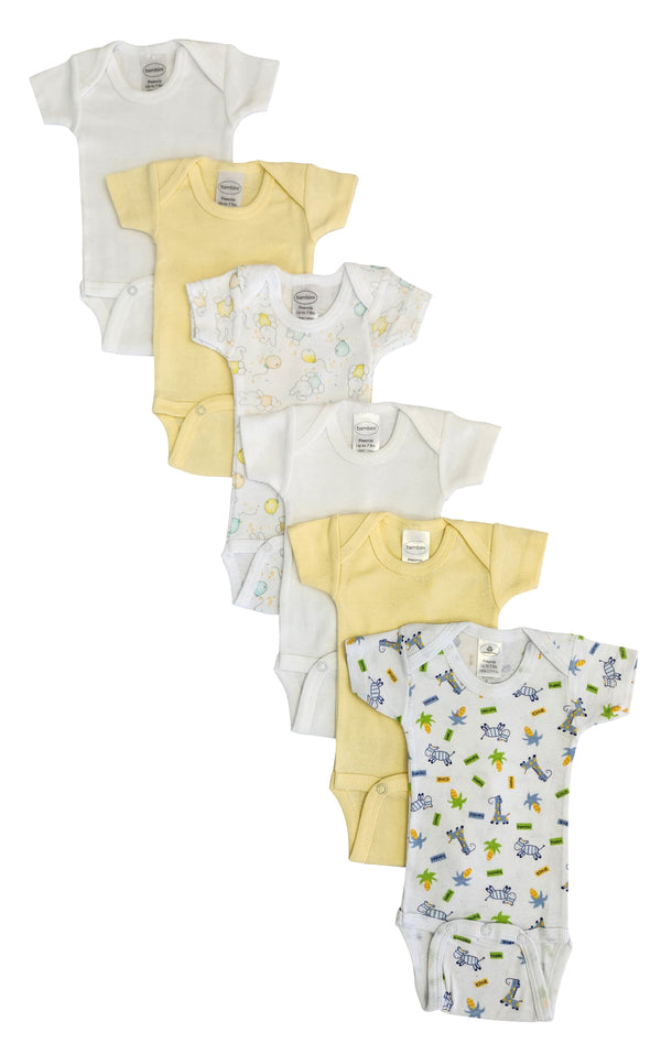 Baby Boy, Baby Girl, Unisex Short Sleeve Onezies Variety (pack Of 6) Nc_0241 - GreatEagleInc