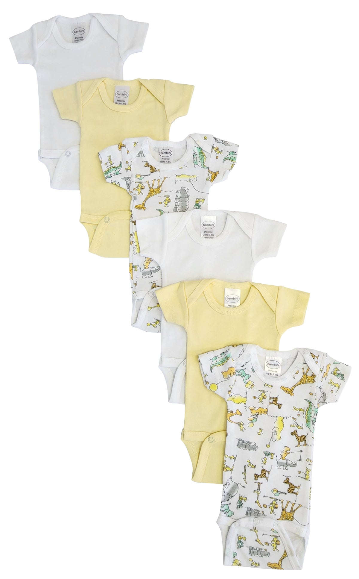 Baby Boy, Baby Girl, Unisex Short Sleeve Onezies Variety (pack Of 6) Nc_0228 - GreatEagleInc
