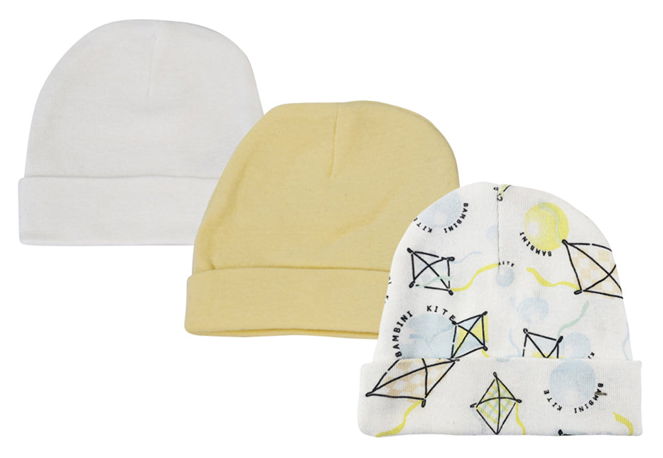 Baby Boy, Baby Girl, Unisex Infant Caps (pack Of 3) Nc_0360 - GreatEagleInc