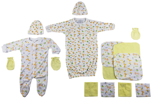 Sleep-n-play, Gown, Caps, Mittens And Washcloths - 14 Pc Set Cs_0038 - Infant Wear