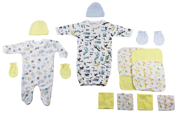 Sleep-n-play, Gown, Caps, Mittens And Washcloths - 14 Pc Set Cs_0039 - Infant Wear