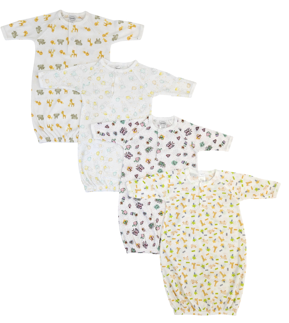 Unisex Newborn Baby 4 Piece Gown Set Nc_0733 - GreatEagleInc