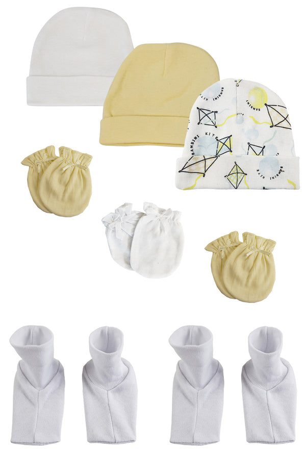 Baby Boy, Baby Girl, Unisex Infant Caps, Booties And Mittens (pack Of 8) Nc_0330 - GreatEagleInc