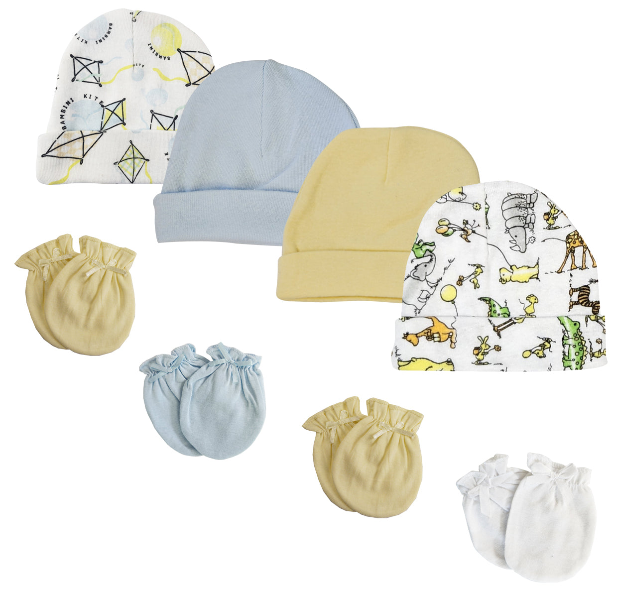 Baby Boys Caps And Mittens (pack Of 8) Nc_0339 - GreatEagleInc