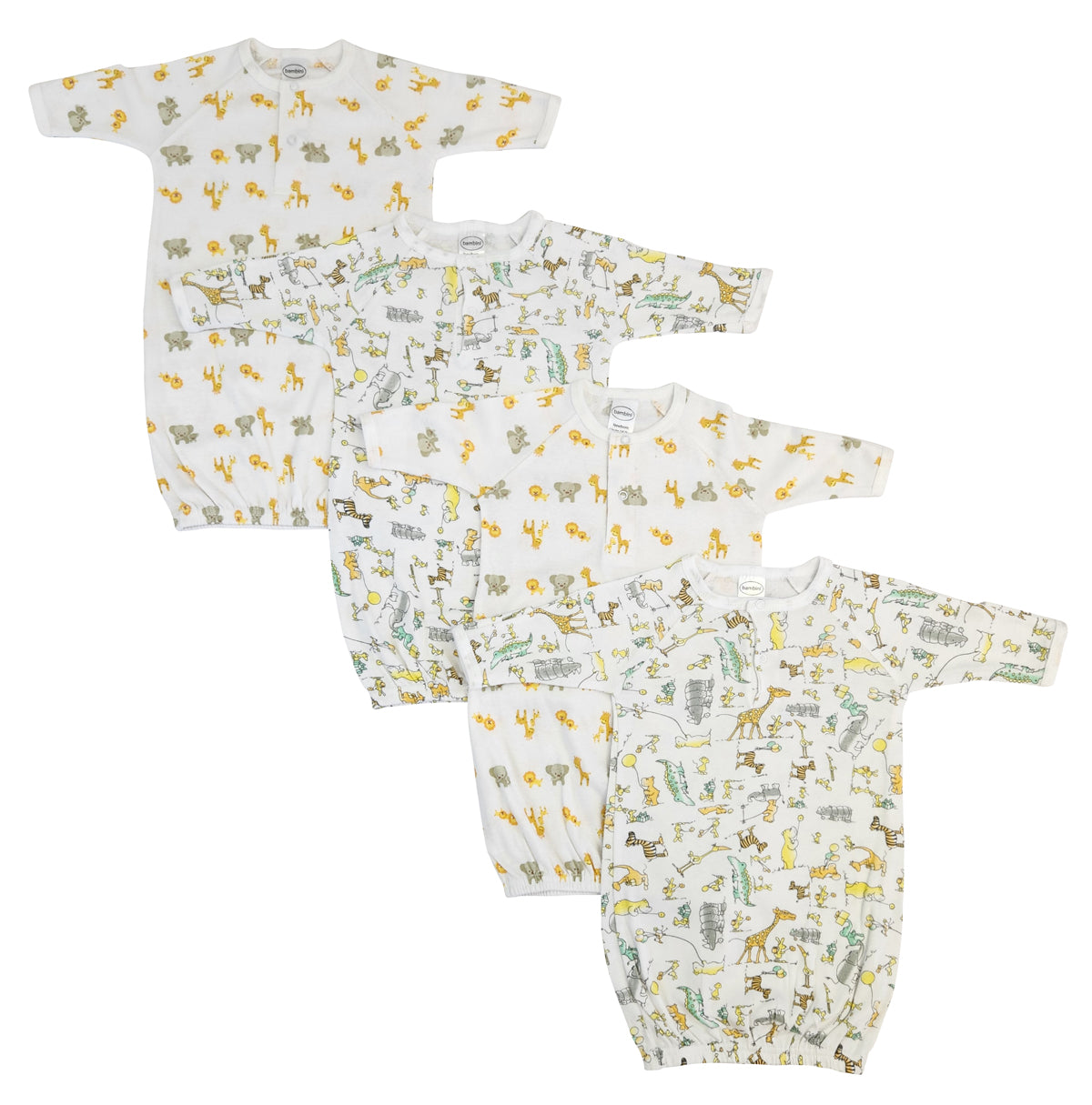Unisex Newborn Baby 4 Piece Gown Set Nc_0759 - GreatEagleInc