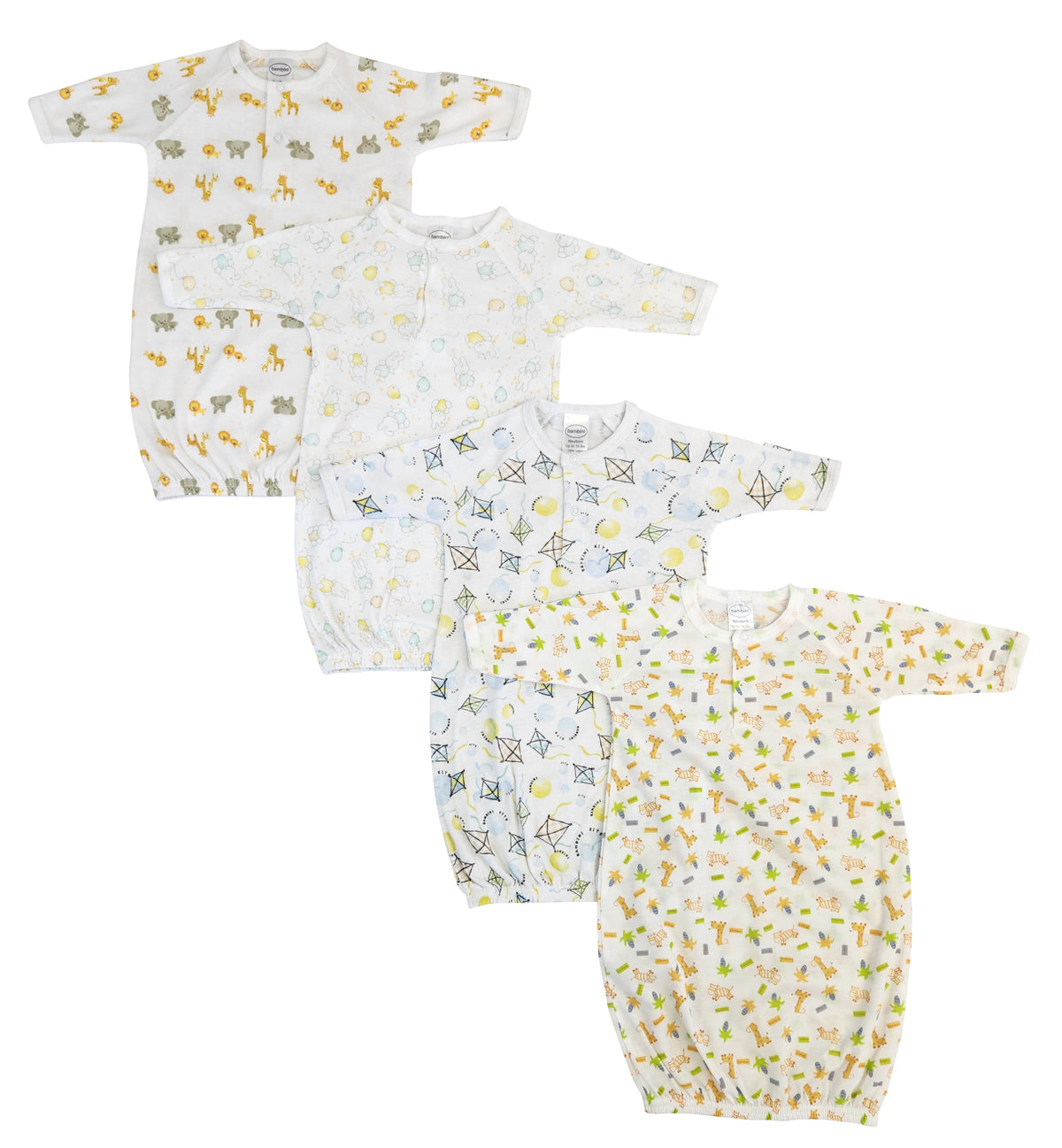 Unisex Newborn Baby 4 Piece Gown Set Nc_0746 - GreatEagleInc