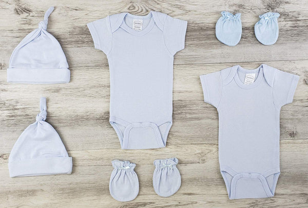 6 Pc  Baby Clothes Set Ls_0600nb - Blue / Newborn - Infant Wear