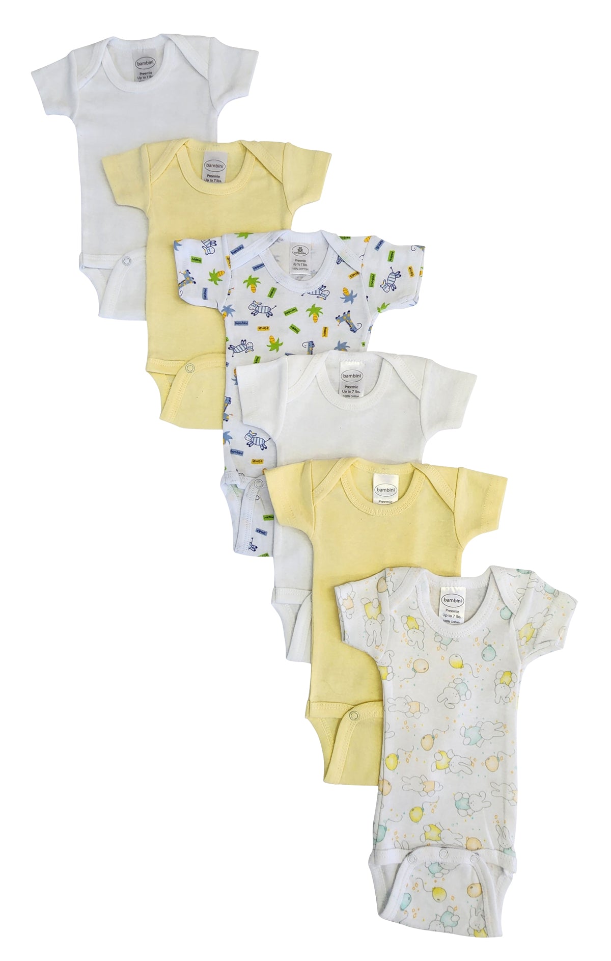 Baby Boy, Baby Girl, Unisex Short Sleeve Onezies Variety (pack Of 6) Nc_0234 - GreatEagleInc