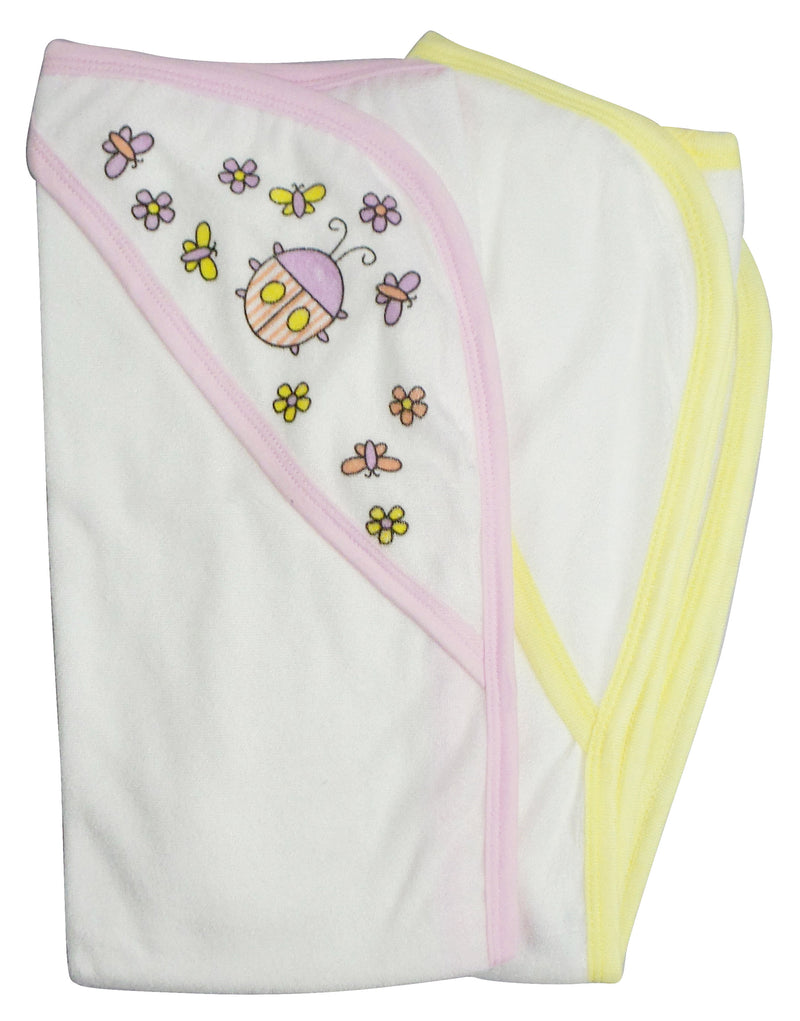 Infant Hooded Bath Towel (pack Of 2) 021-pink--021b-yellow - GreatEagleInc