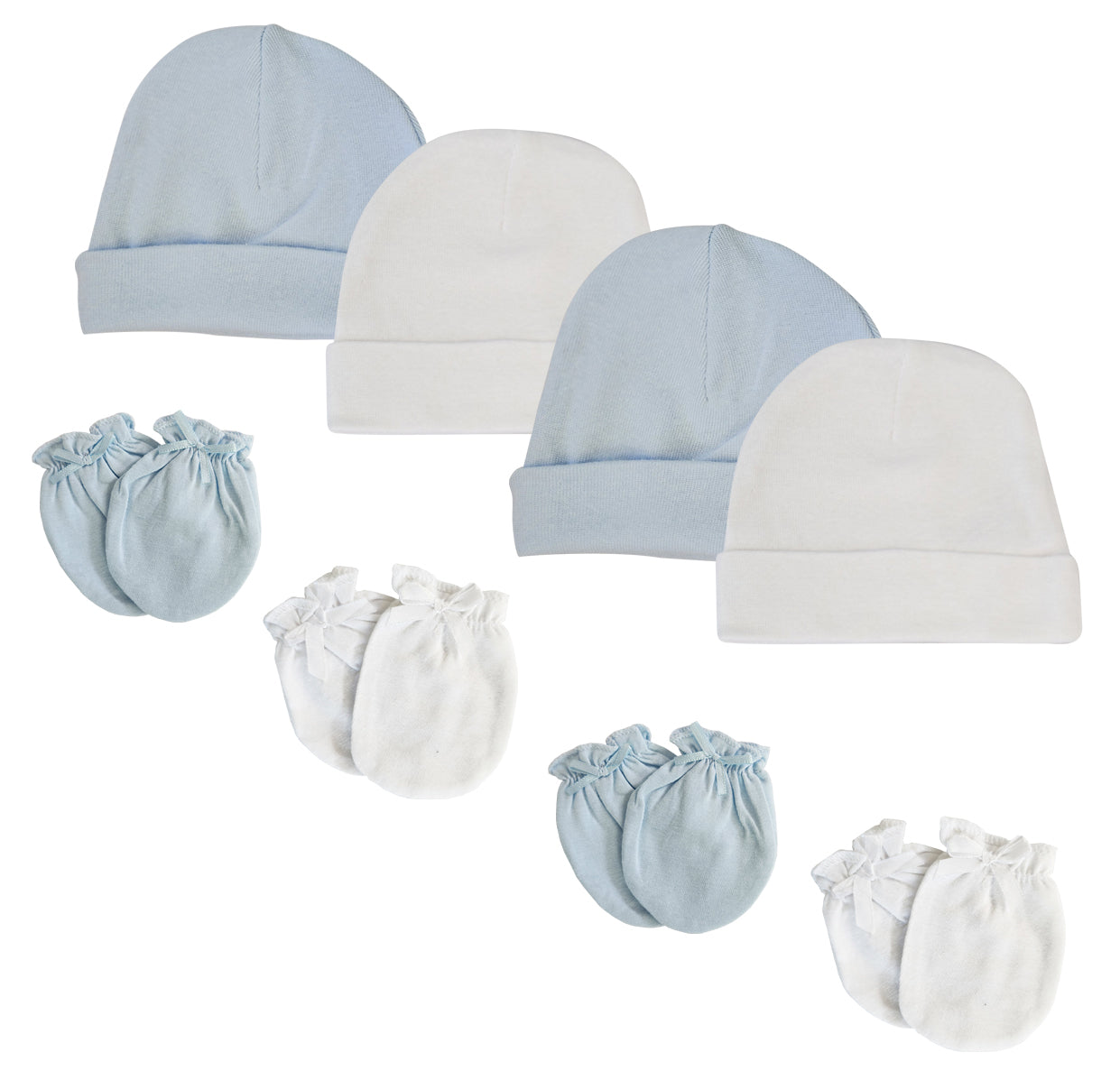 Baby Boys Caps And Infant Mittens - 8 Pc Set Nc_0256 - GreatEagleInc