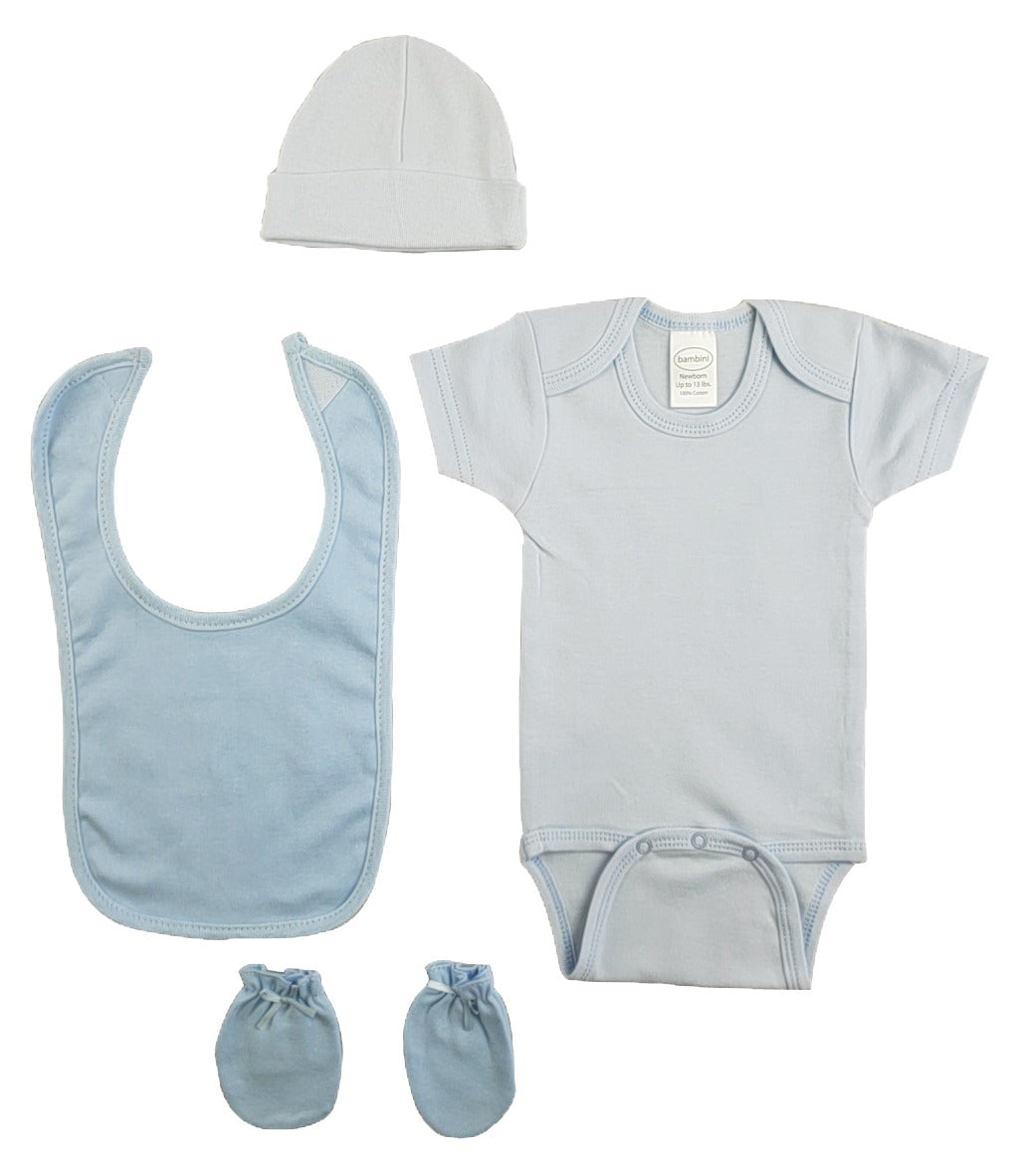 Blue 4 Piece Baby Clothes Set Cs_0179 - GreatEagleInc