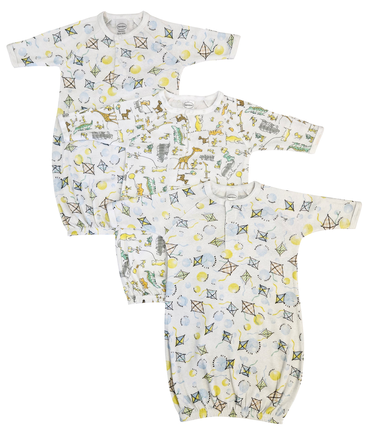 Unisex Newborn Baby 3 Piece Gown Set Nc_0818 - GreatEagleInc
