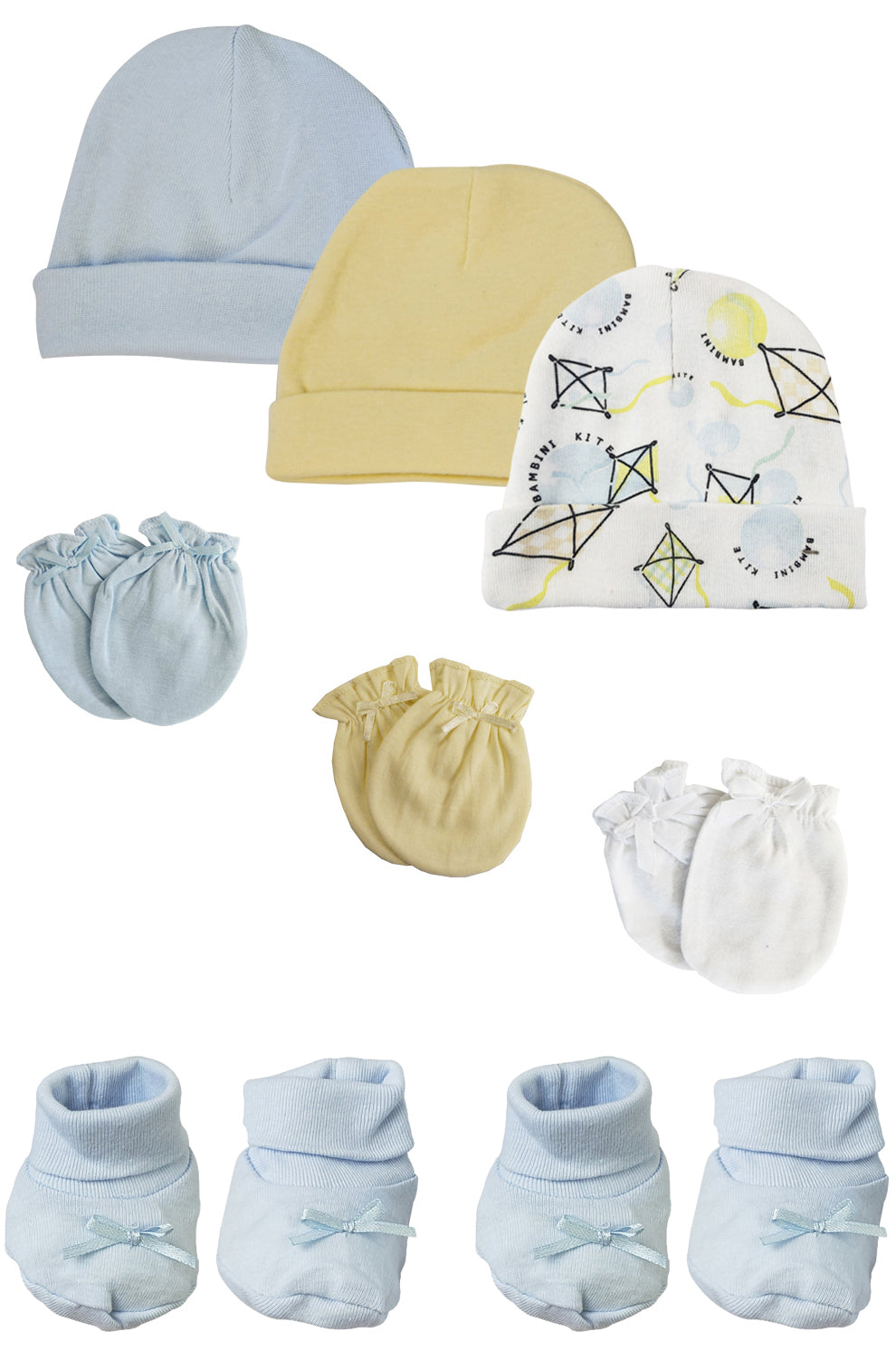 Preemie Baby Boy Caps With Infant Mittens And Booties - 8 Pack Nc_0219 - GreatEagleInc