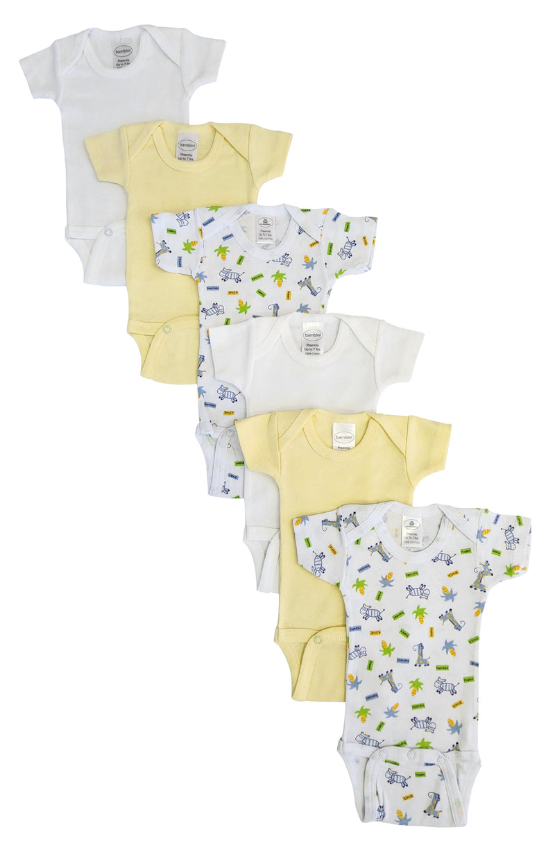 Baby Boy, Baby Girl, Unisex Short Sleeve Onezies Variety (pack Of 6) Nc_0232 - GreatEagleInc