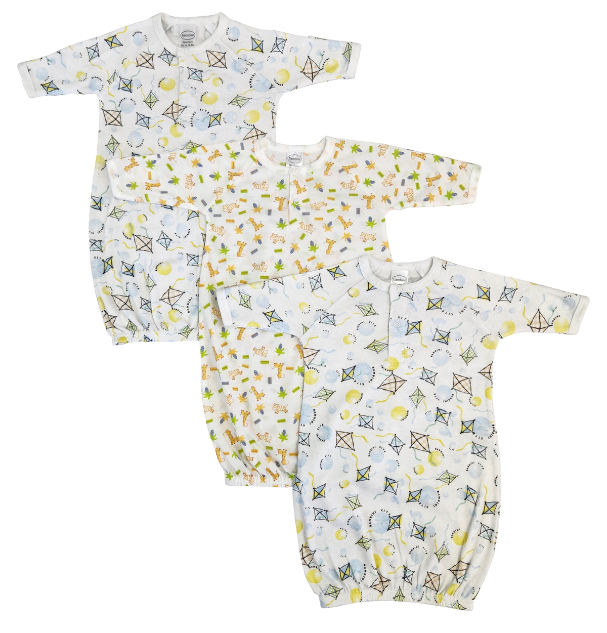 Unisex Newborn Baby 3 Piece Gown Set Nc_0823 - GreatEagleInc