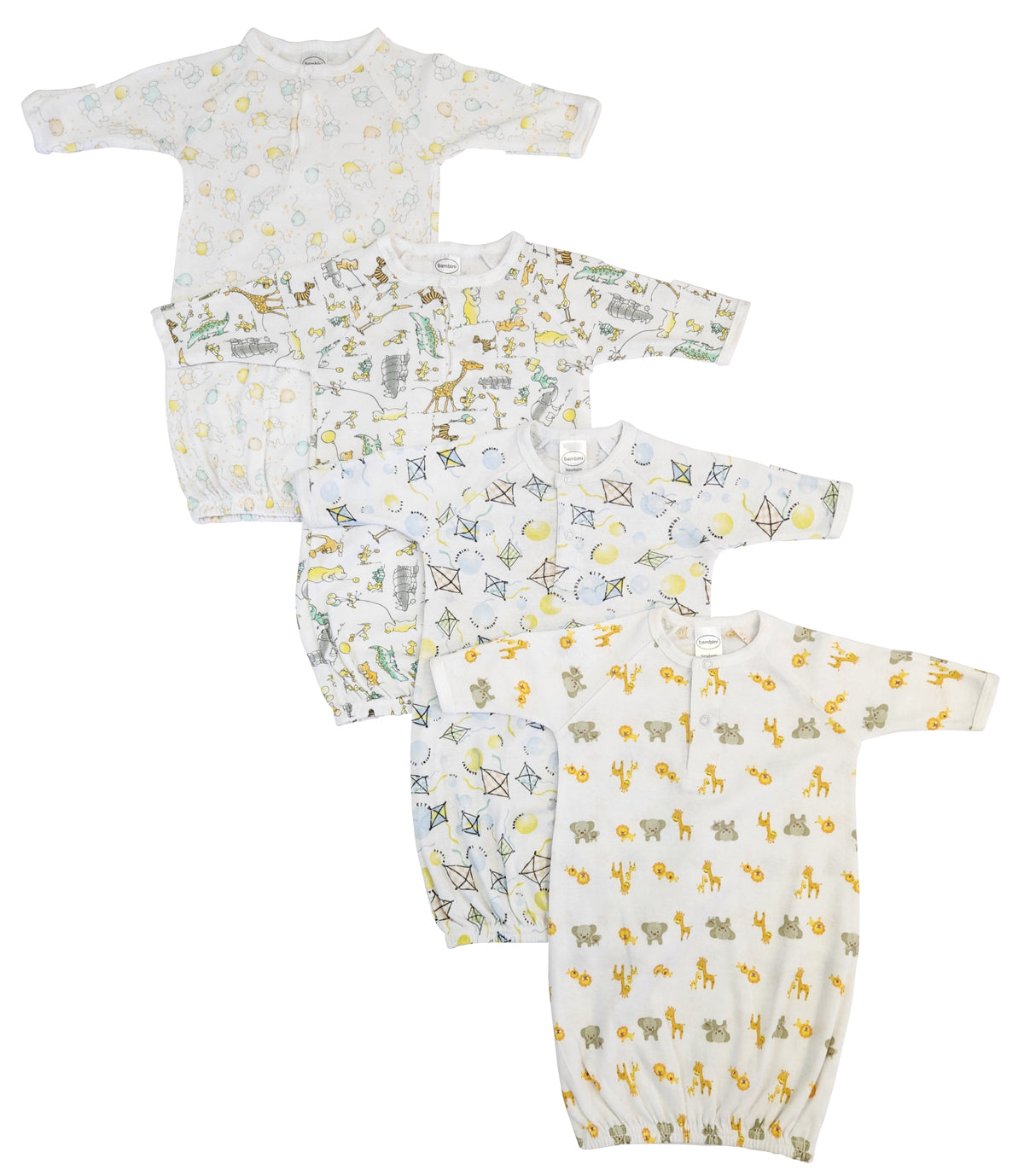 Unisex Newborn Baby 4 Piece Gown Set Nc_0793 - GreatEagleInc