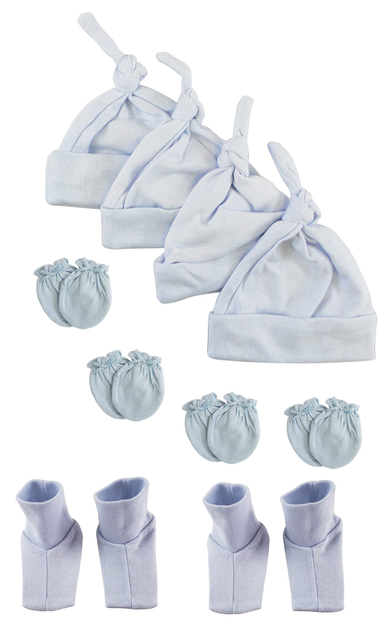 Boys Knotted Caps , Booties And Mittens - 10 Piece Set Nc_0940 - GreatEagleInc