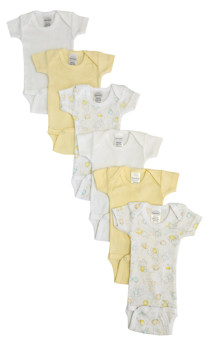 Baby Boy, Baby Girl, Unisex Short Sleeve Onezies Variety (pack Of 6) Nc_0243 - GreatEagleInc