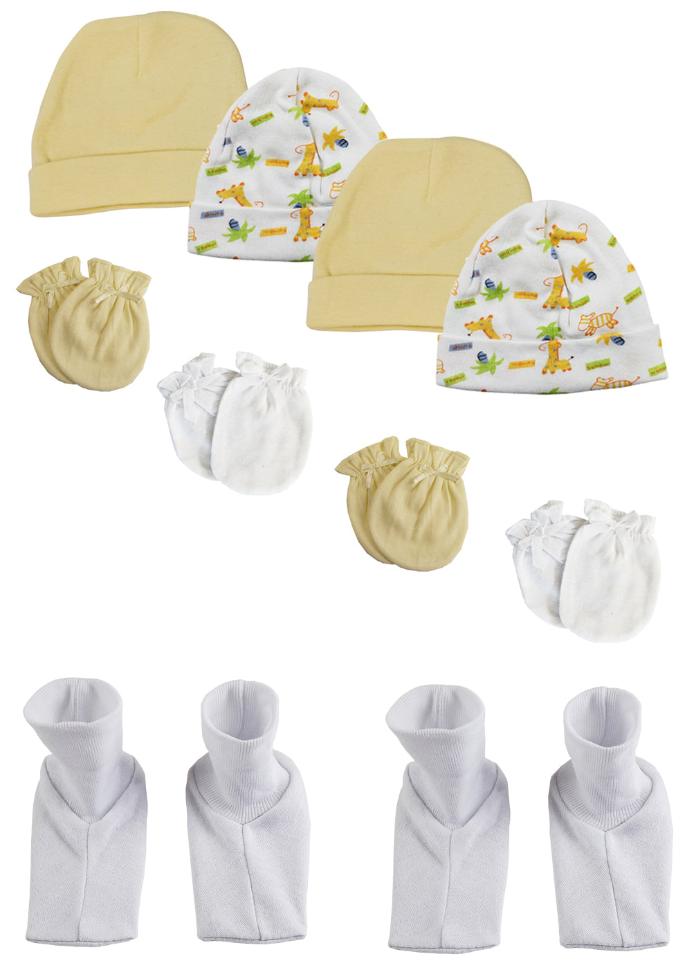 Baby Boy, Baby Girl, Unisex Infant Caps, Booties And Mittens (pack Of 10) Nc_0335 - GreatEagleInc