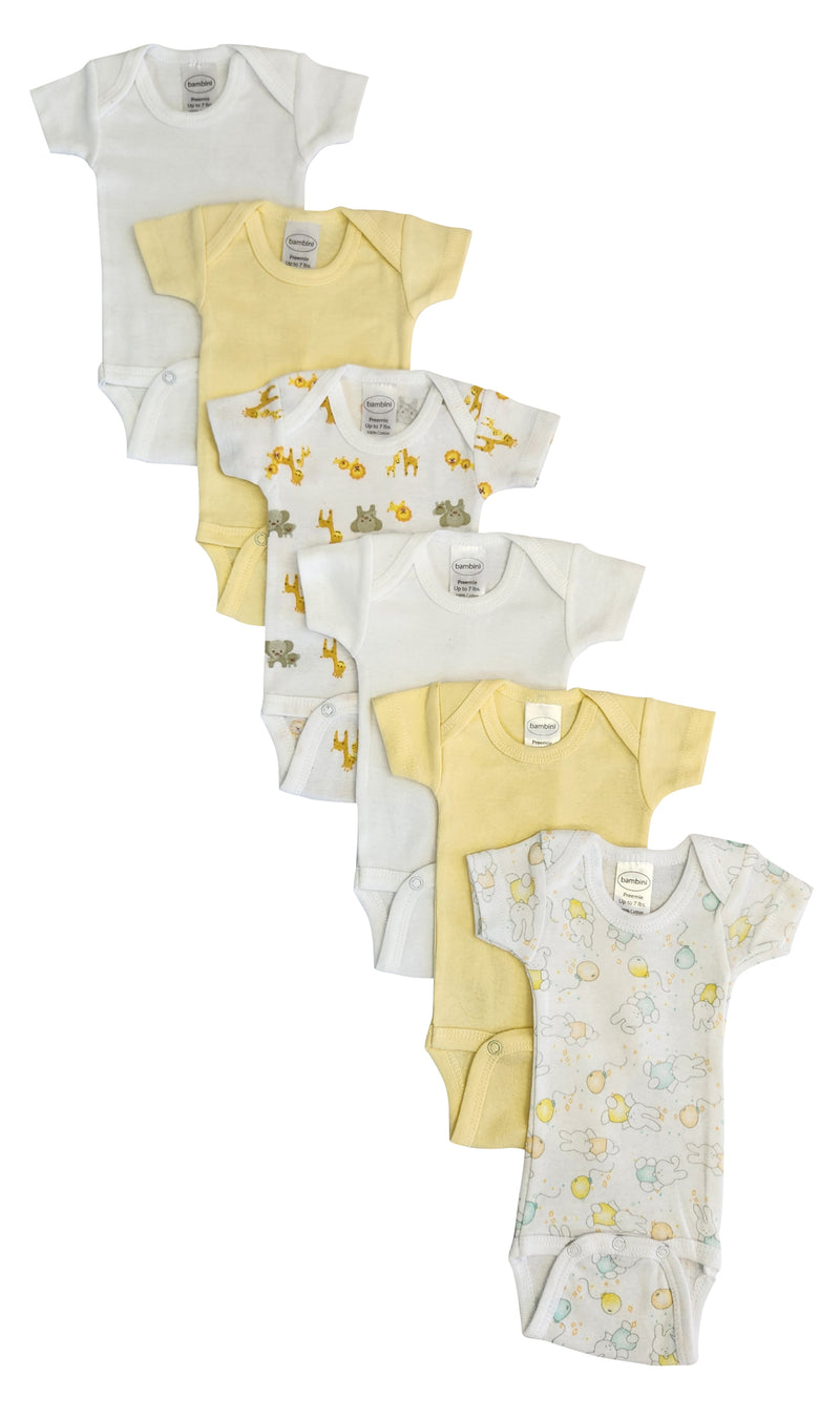 Baby Boy, Baby Girl, Unisex Short Sleeve Onezies Variety (pack Of 6) Nc_0238 - GreatEagleInc