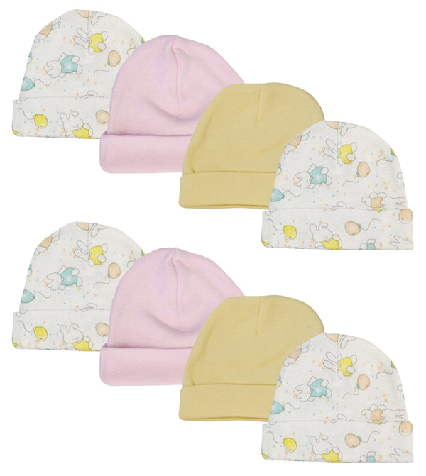 Girls Baby Caps (pack Of 8) Nc_0269 - Infant Wear
