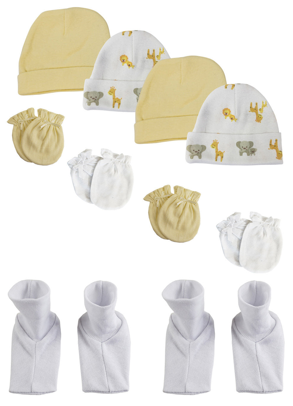 Baby Boy, Baby Girl, Unisex Infant Caps, Booties And Mittens (pack Of 10) Nc_0395 - GreatEagleInc