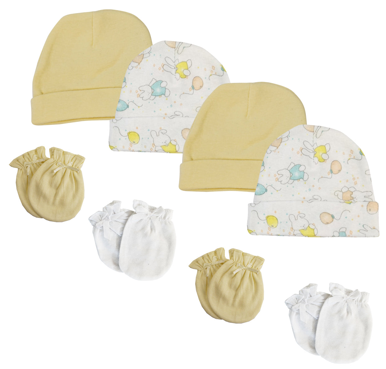 Baby Boy, Baby Girl, Unisex Infant Caps And Mittens (pack Of 8) Nc_0283 - GreatEagleInc