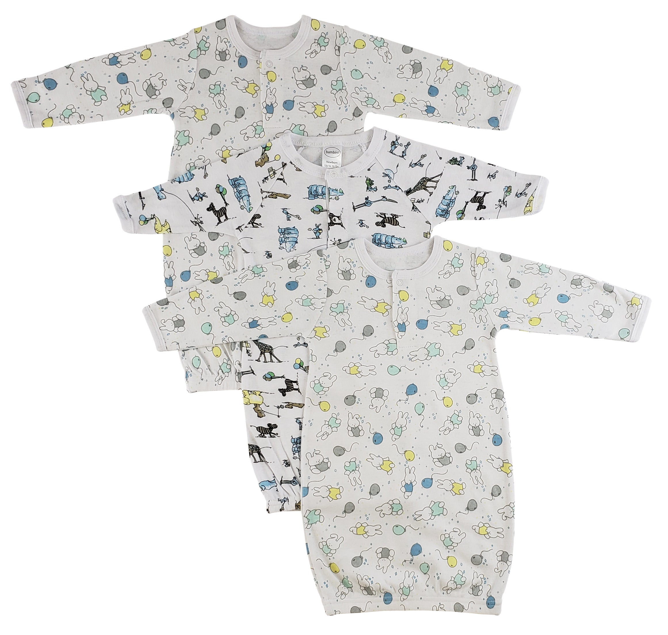 Girls Print Infant Gowns - 3 Pack Cs_0087 - GreatEagleInc
