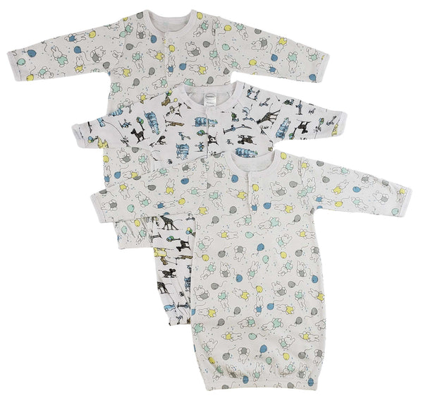 Girls Print Infant Gowns - 3 Pack Cs_0087 - Infant Wear