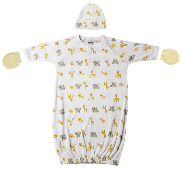 Unisex Newborn Baby 3 Piece Gown Set Nc_0753 - GreatEagleInc