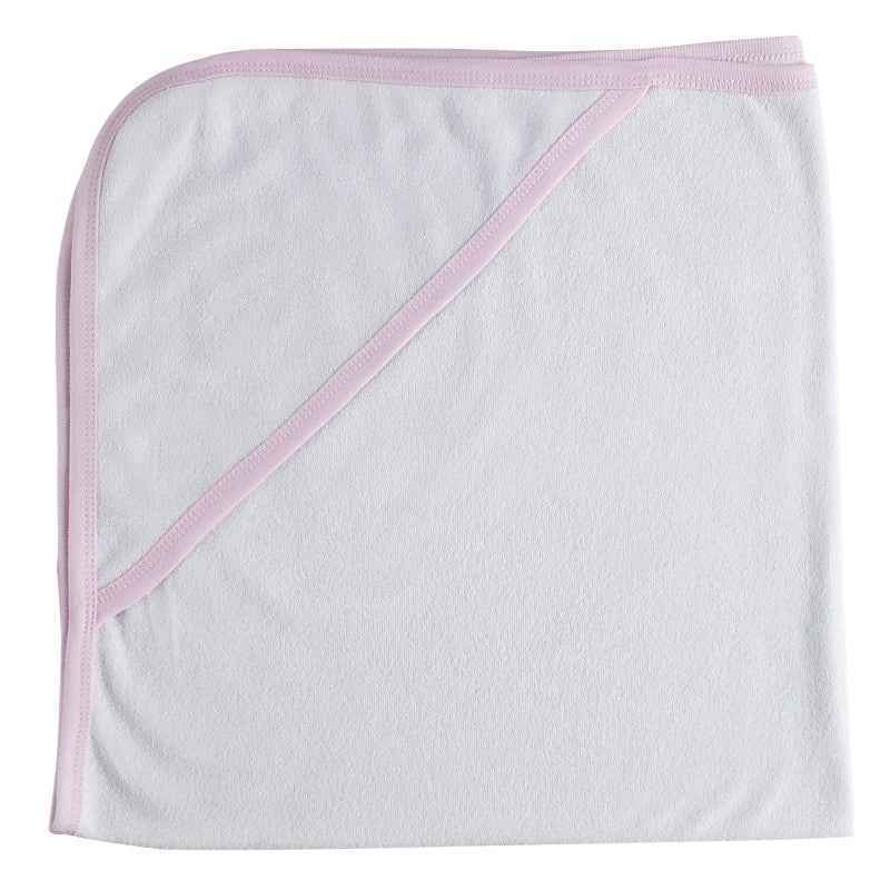 Hooded Towel With Pink Binding  021bp