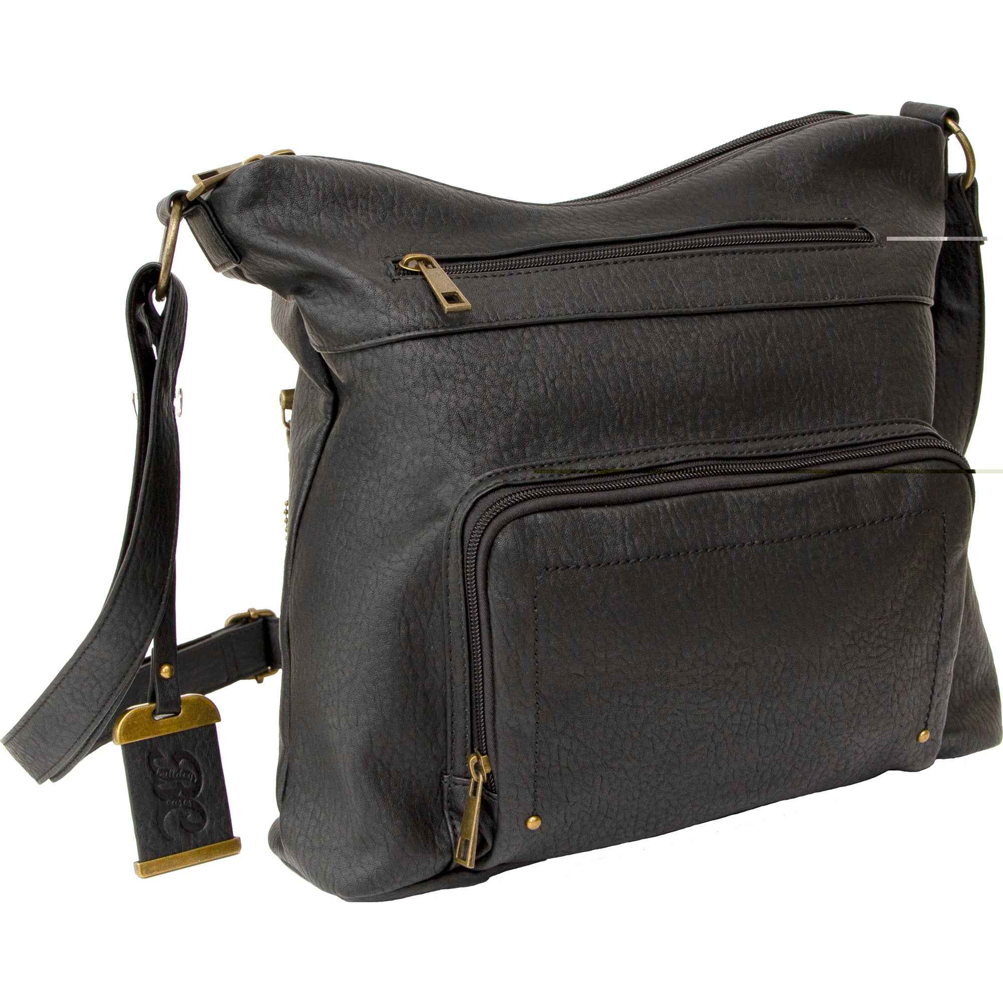 Bulldog Cross Body Purse W/hlstr Blk