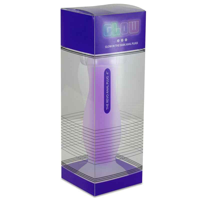 Glow Revo Silicone Gid Butt Plugs 4in Purple