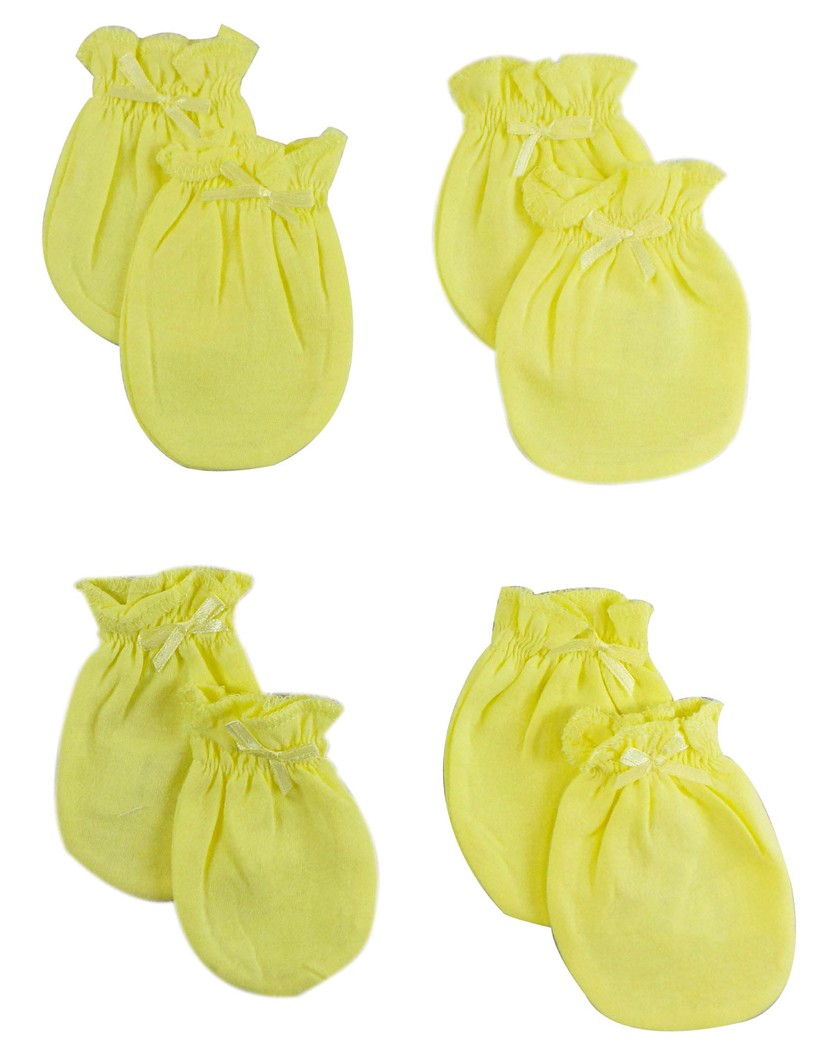Infant Mittens (pack Of 4) 116-yellow-4-pack - Infant Wear