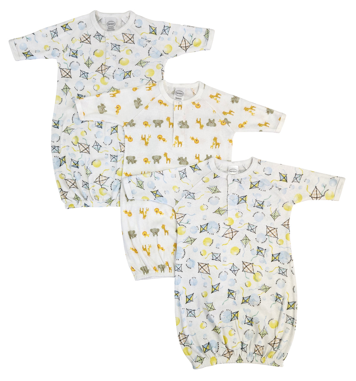 Unisex Newborn Baby 3 Piece Gown Set Nc_0829 - GreatEagleInc