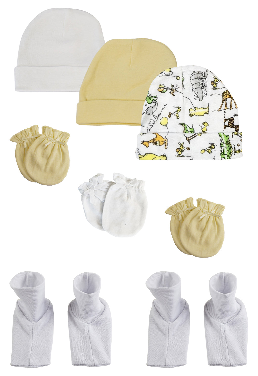 Baby Boy, Baby Girl, Unisex Infant Caps, Booties And Mittens (pack Of 8) Nc_0303 - GreatEagleInc