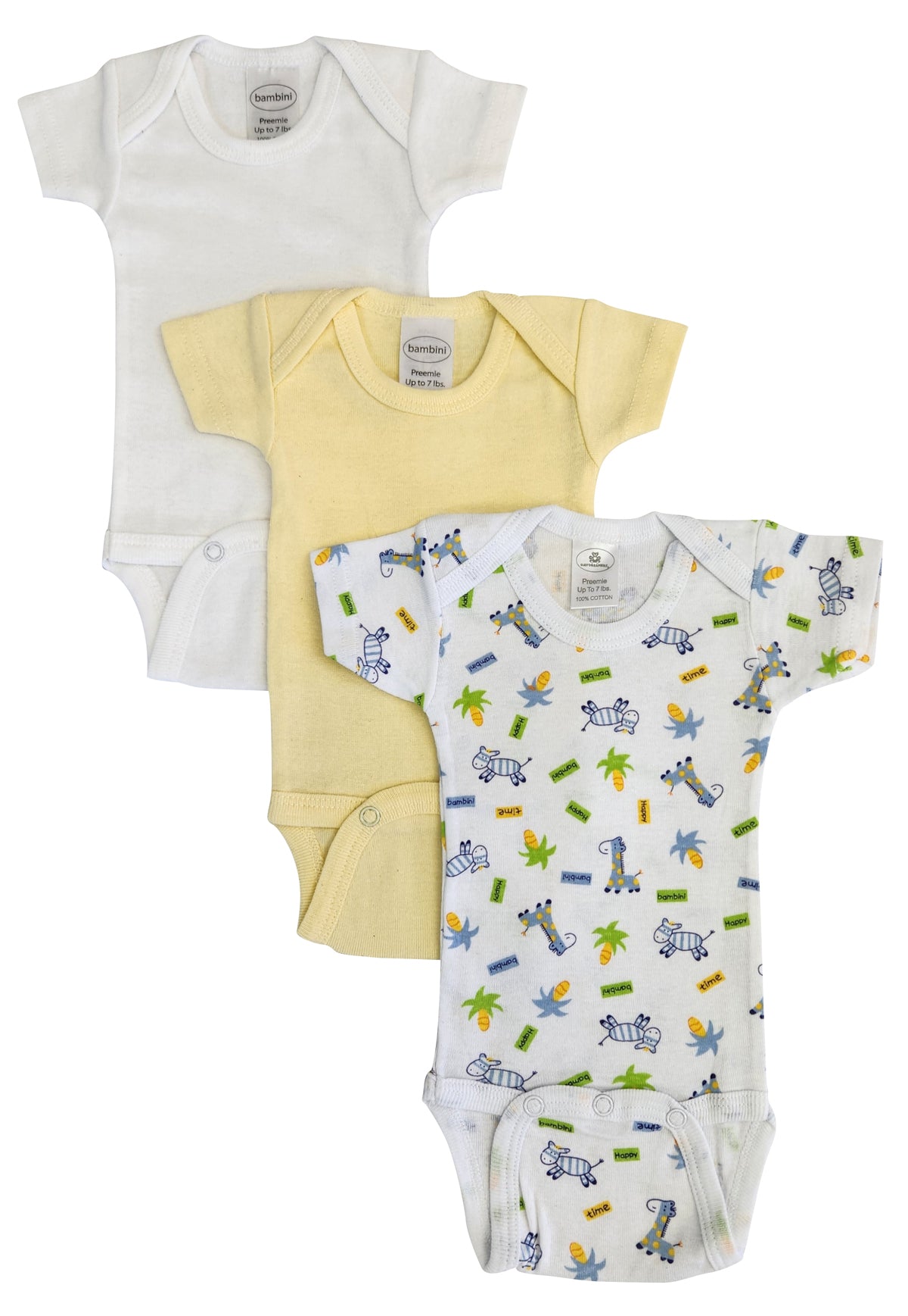 Baby Boy, Baby Girl, Unisex Short Sleeve Onezies Variety (pack Of 3) Nc_0230 - GreatEagleInc