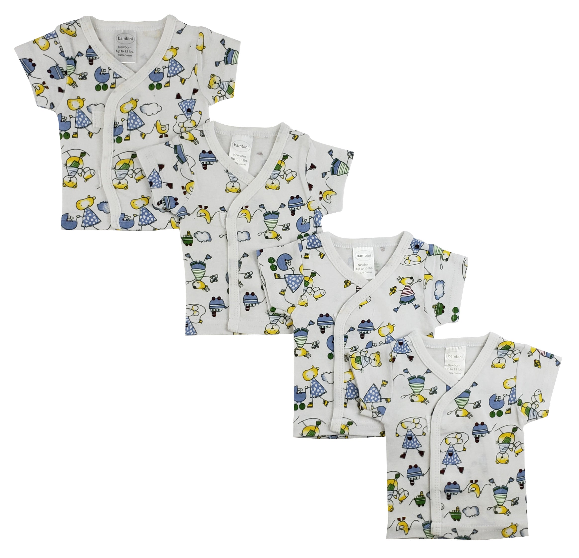 White Side Snap Short Sleeve Shirt - 4 Pack Cs_0205 - GreatEagleInc